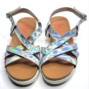 Jellypop Girls brand Silver Holographic Sandals